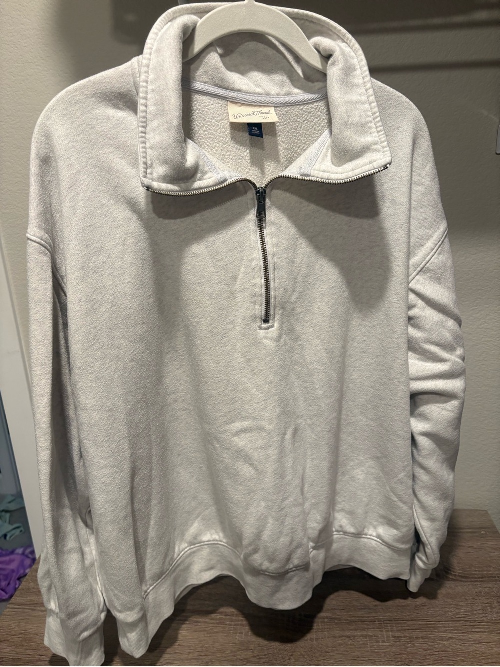 Universal Thread Light Gray Half-Zip Pullover Sweatshirt